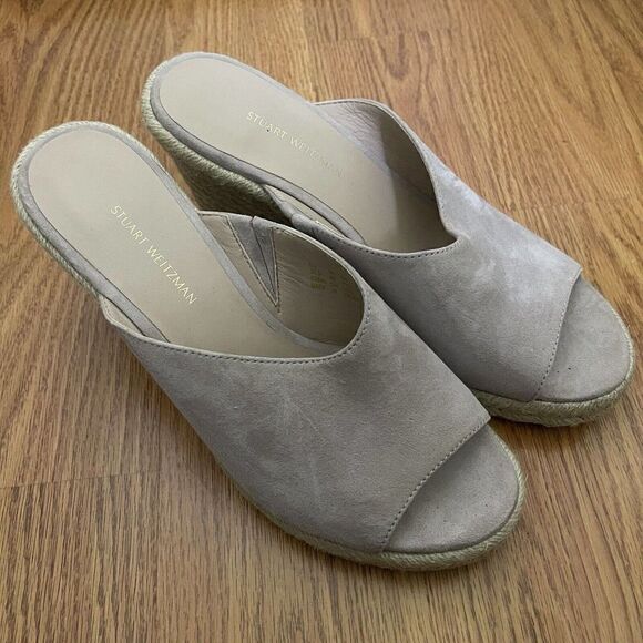 NEW! STUART WEITZMAN Pink Platform Mule Marabella Wedge Slip On Shoes 8 EU 38.5 - Picture 3 of 9